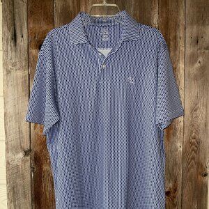 RHOBACK The Don't Mess Men's SS Performance Polo XL Blue White Texas Flag